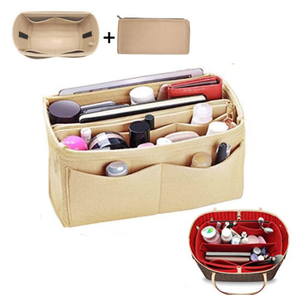 NWT Felt Insert Bag Organizer Tote Bag In Bag - S